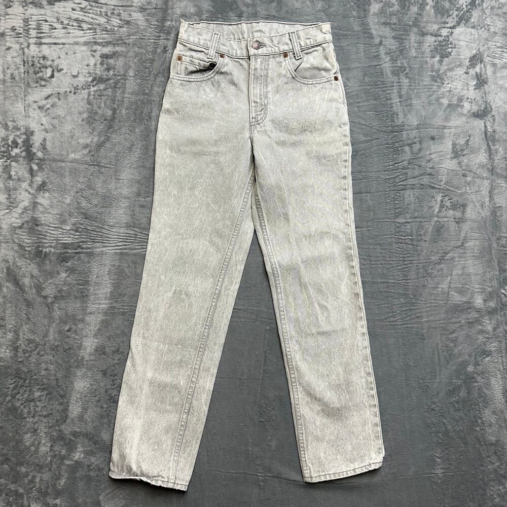 Vintage‎ Levi's 706 Straight Student Jeans Boys Size 26x28 Gray Denim